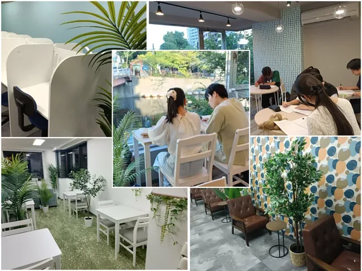 カフェ風・ブース型など7タイプある自習室