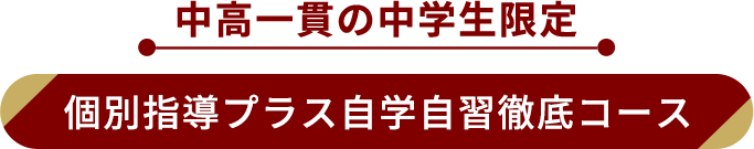 中高一貫の中学生限定 個別指導プラス自学自習徹底コース
