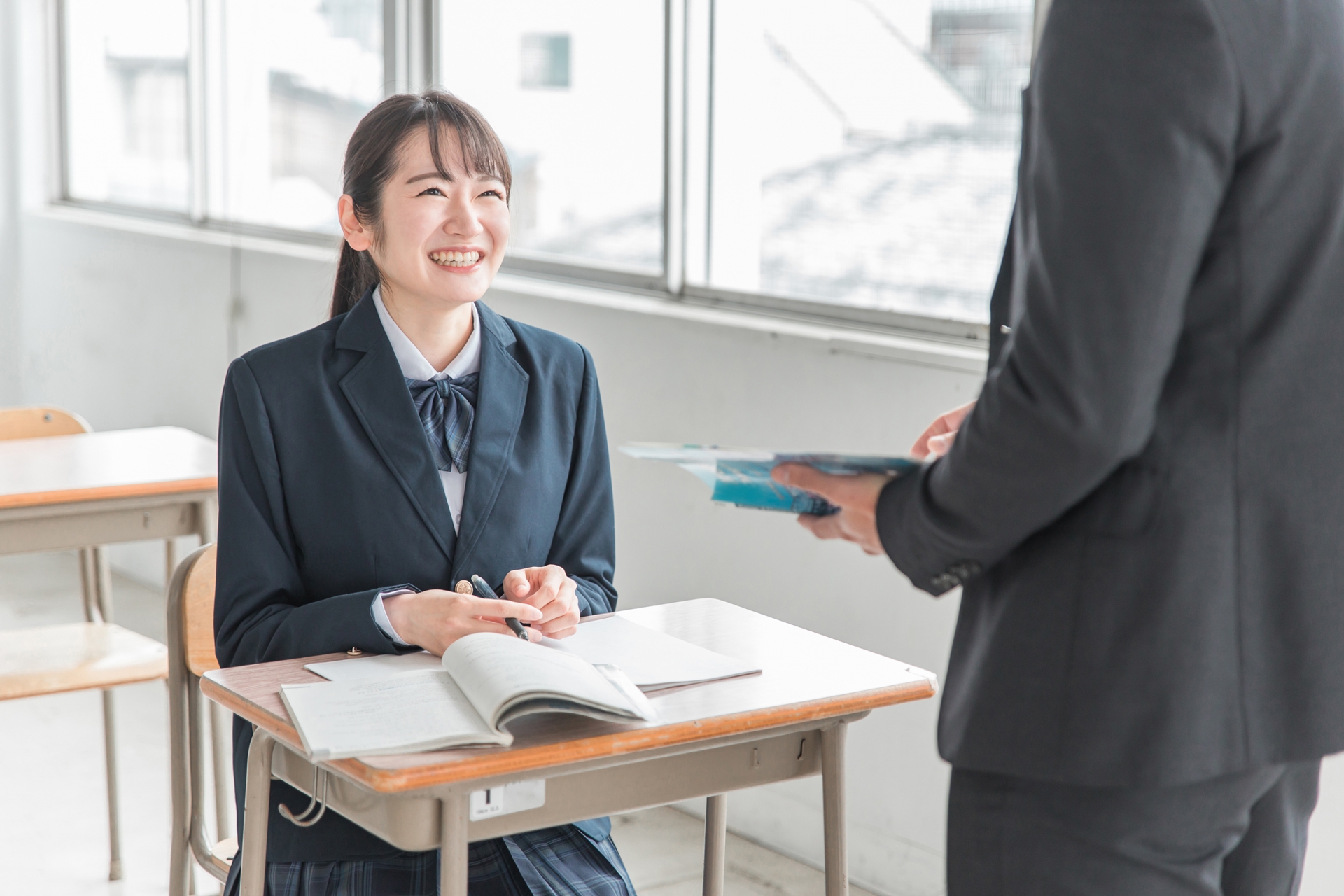 笑顔の学生