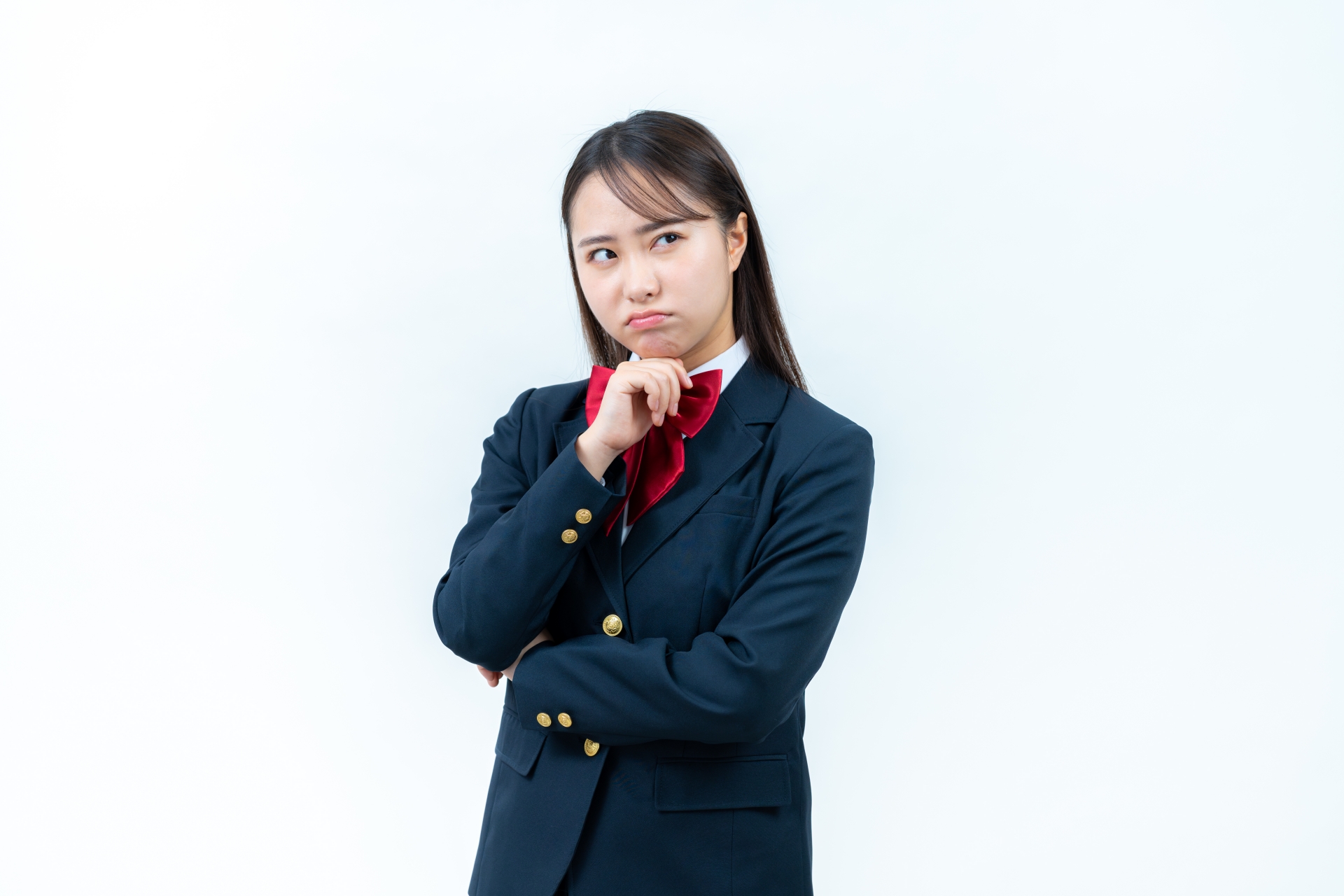 考える女子高校生