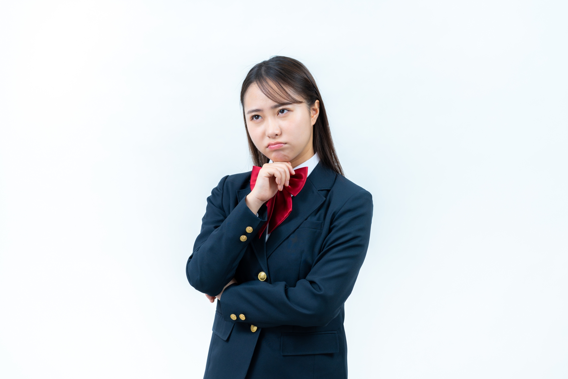 考える女子高校生