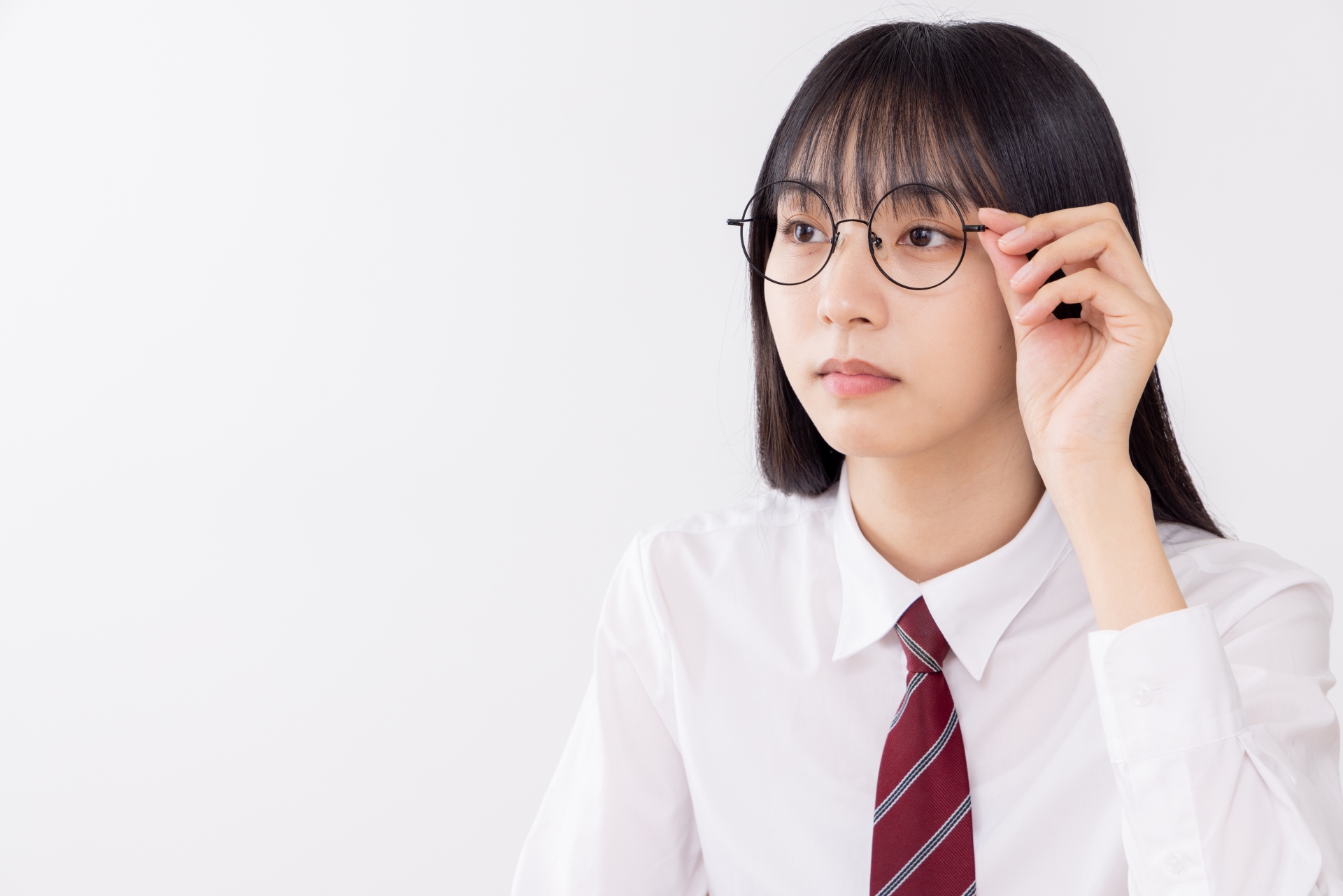 メガネをかけた受験生