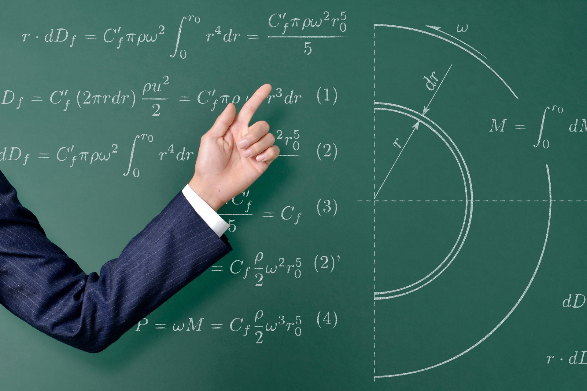 授業をしている先生と黒板