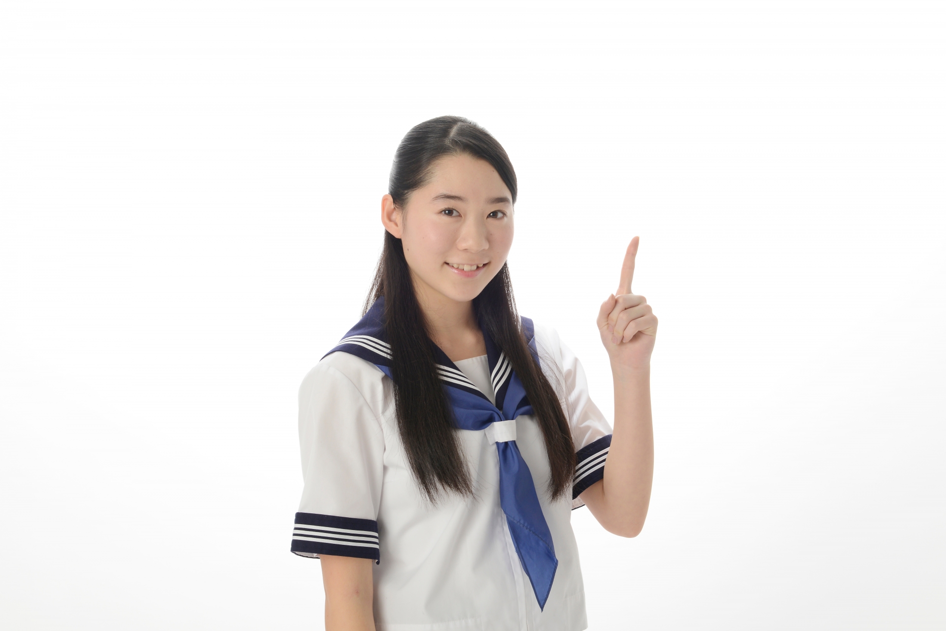 人差し指を立てる女子中学生3