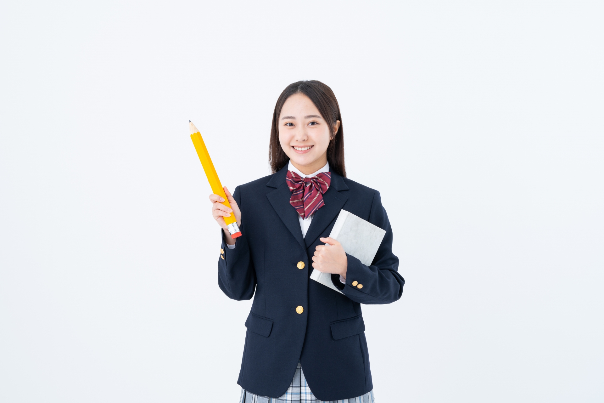 勉強に頑張る女子高生